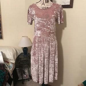 Lularoe pink velvet dress New XL